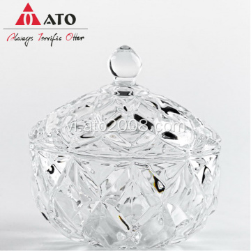 Clear Glass Candy Jar có nắp